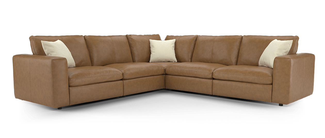 Sofology The Retreat Leather 3 Corner 3 in Relaxed Soft Tan Mix