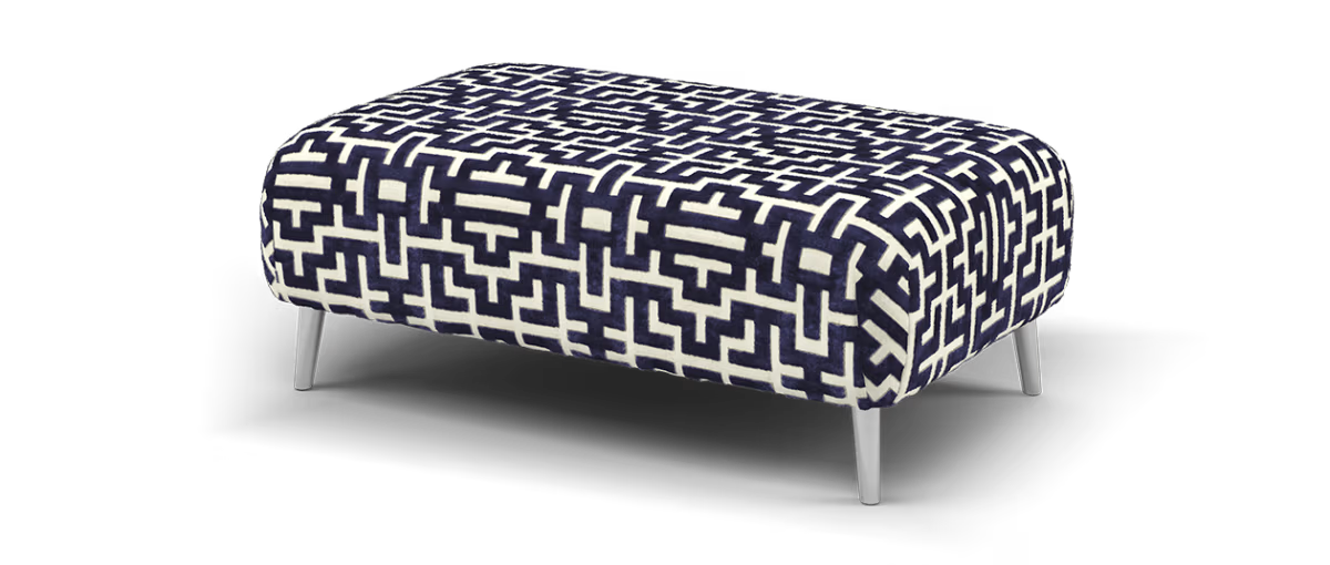 Sofology Mayfair Fabric Designer Footstool in Design Fabric Navy