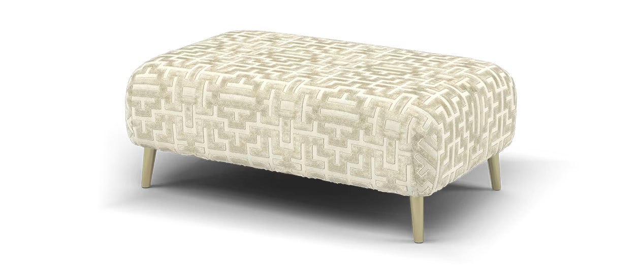 Sofology Mayfair Fabric Designer Footstool in Fabric Pearl