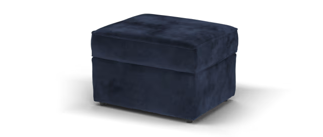 Sofology Mayfair Fabric Storage Footstool in Soft Chenille Navy All Over