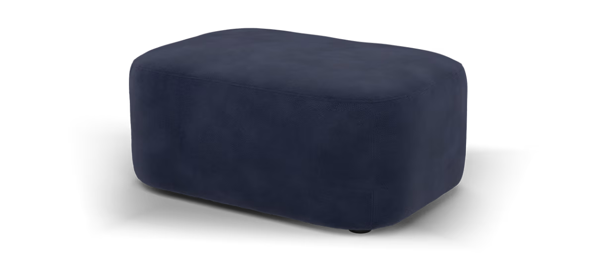 Sofology Serene Fabric Designer Footstool in Lifestyle Mottled Navy Blue