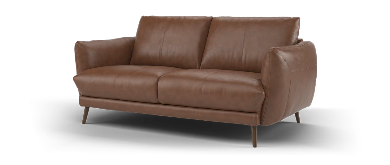 Sofology Adler Leather 2 seater in Relaxed Soft Brown