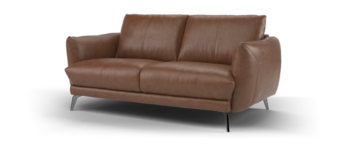 Sofology Adler Leather 2 Seater in Relaxed Soft Brown