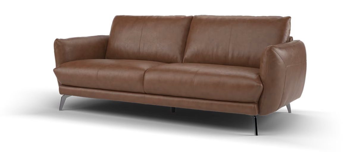 Sofology Adler Leather 3 Seater in Relaxed Soft Brown