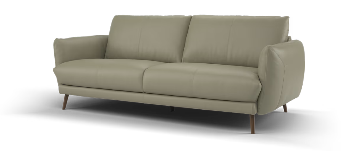 Sofology Adler Leather 3 Seater in Trusty Matt Taupe