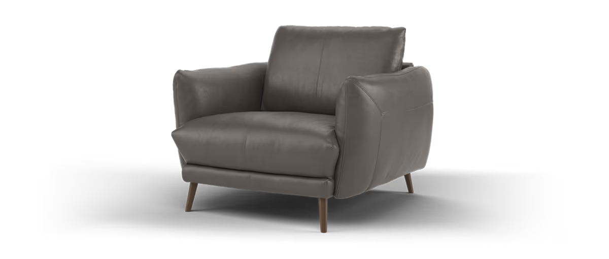 Sofology Adler Leather Chair in Relaxed Soft Black Coffee
