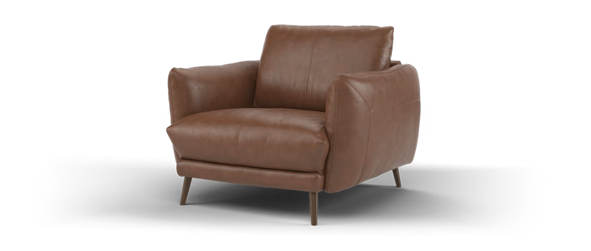 Sofology Adler Leather Chair in Relaxed Soft Brown