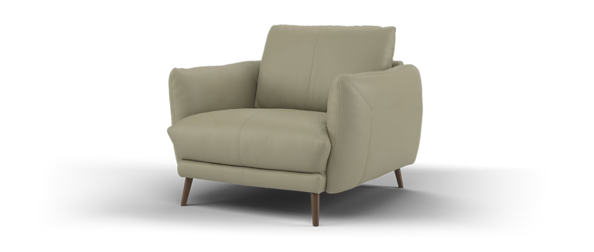 Sofology Adler Leather Chair in Trusty Matt Mushroom