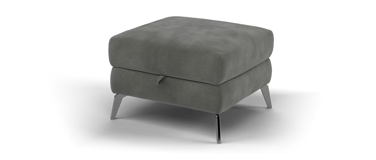 Sofology Adler Storage Fabric Footstool in Charcoal