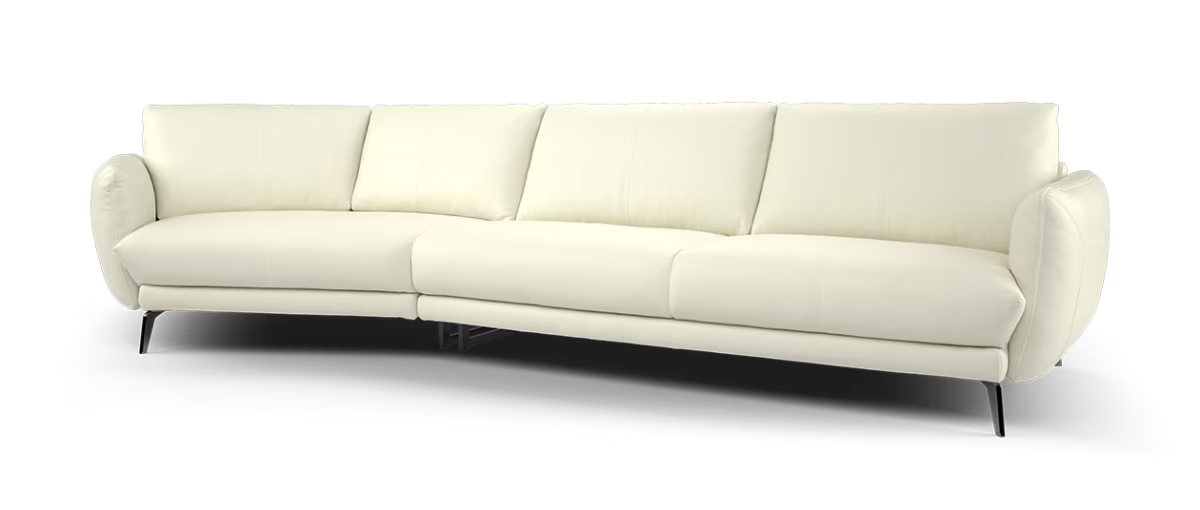 Sofology Adler Leather Asymmetric 4 Seater in Trusty Matt Bone