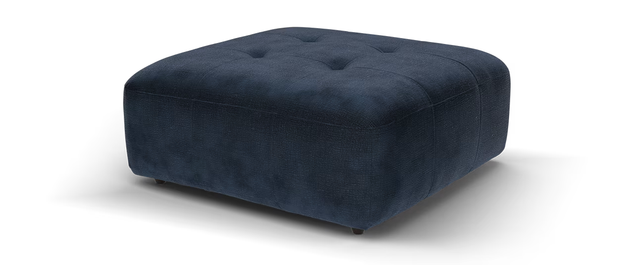Sofology Flex Footstool in Heavy Textured Chenille Navy