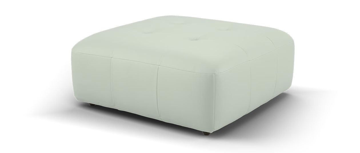 Sofology Flex Footstool in Trusty Matt Leather Light Grey