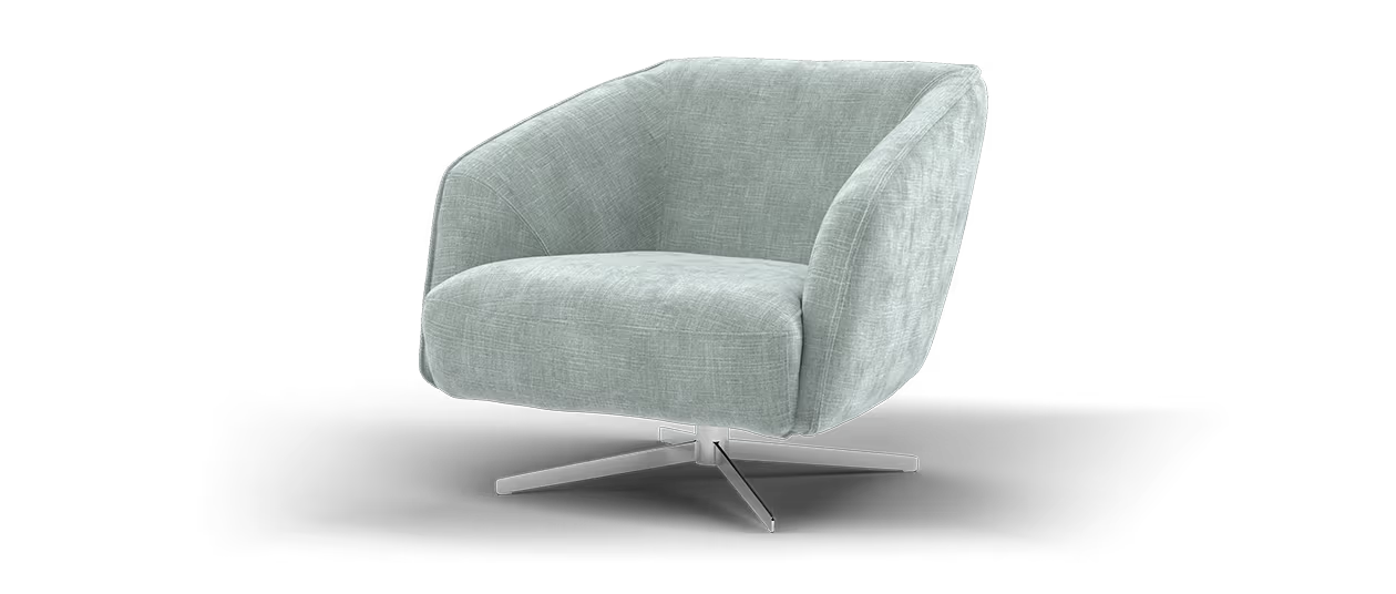 Sofology Adler Fabric Swivel Chair in Casual Chenille Grey