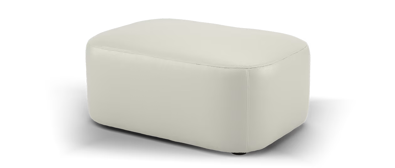 Sofology The Serene Designer Footstool in Trusty Matt Leather Stone