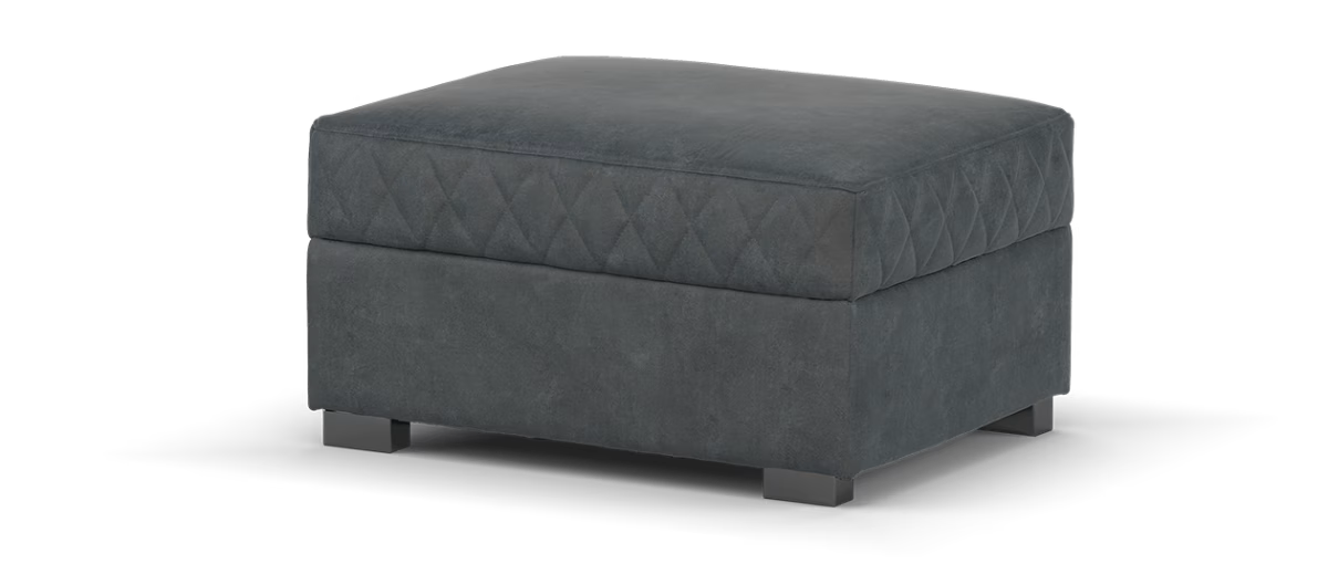 Sofology Benz Designer Leather Footstool in Lifestyle Flecked Fabric Charcoal
