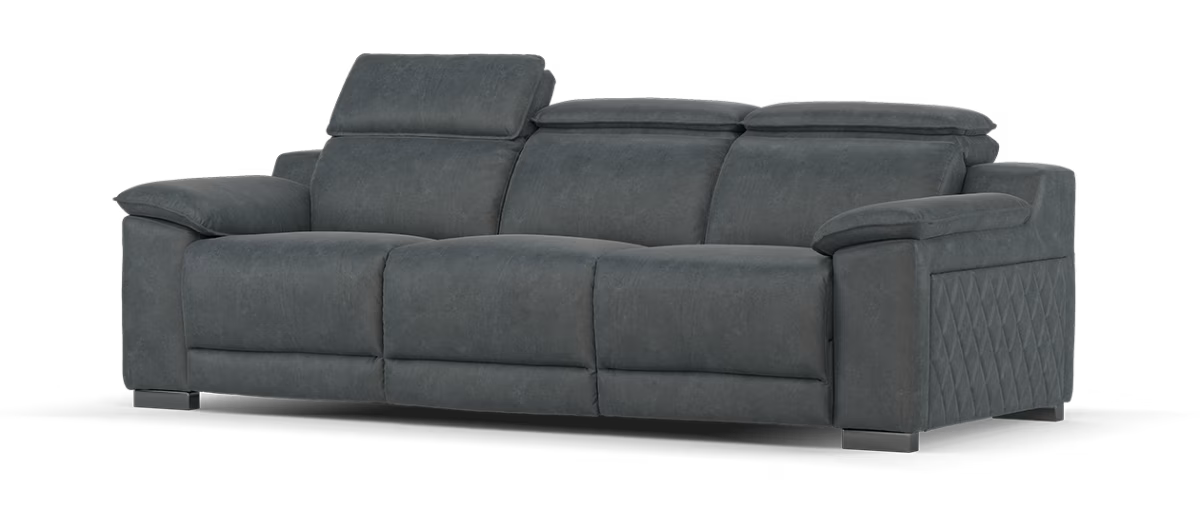 Sofology The Benz 3 Seater Sofa in Lifestyle Flecked Fabric Charcoal