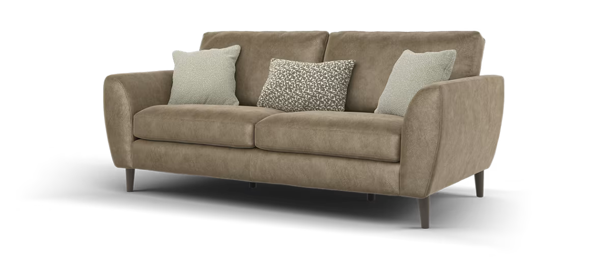 Sofology Hackney Fabric 3 Seater Memory Foam Seats in Lifestyle Dapple Mocha Mix