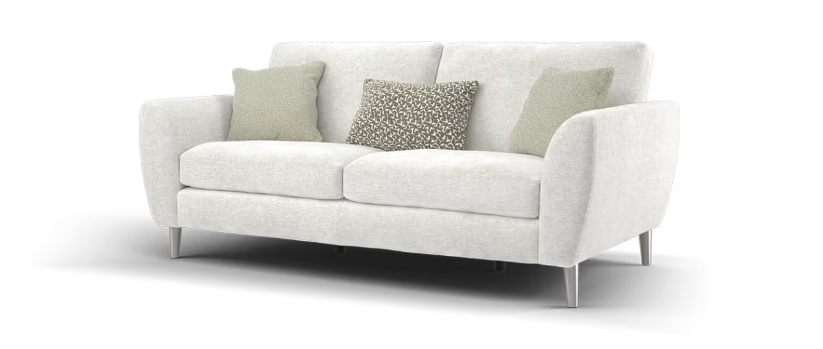 Sofology Hackney Fabric 3 Seater Sprung Seats in Linen Look Chenille Mist Mix