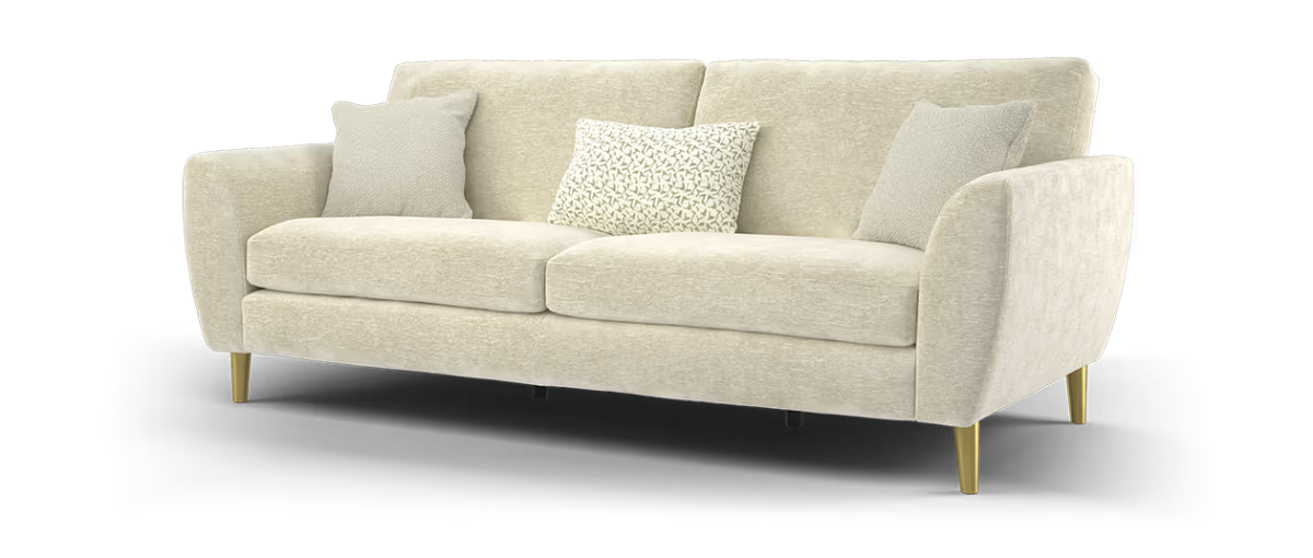 Sofology The Hackney Fabric 4 Seater Memory Foam Seats in  Mini Boucle Natural Mix