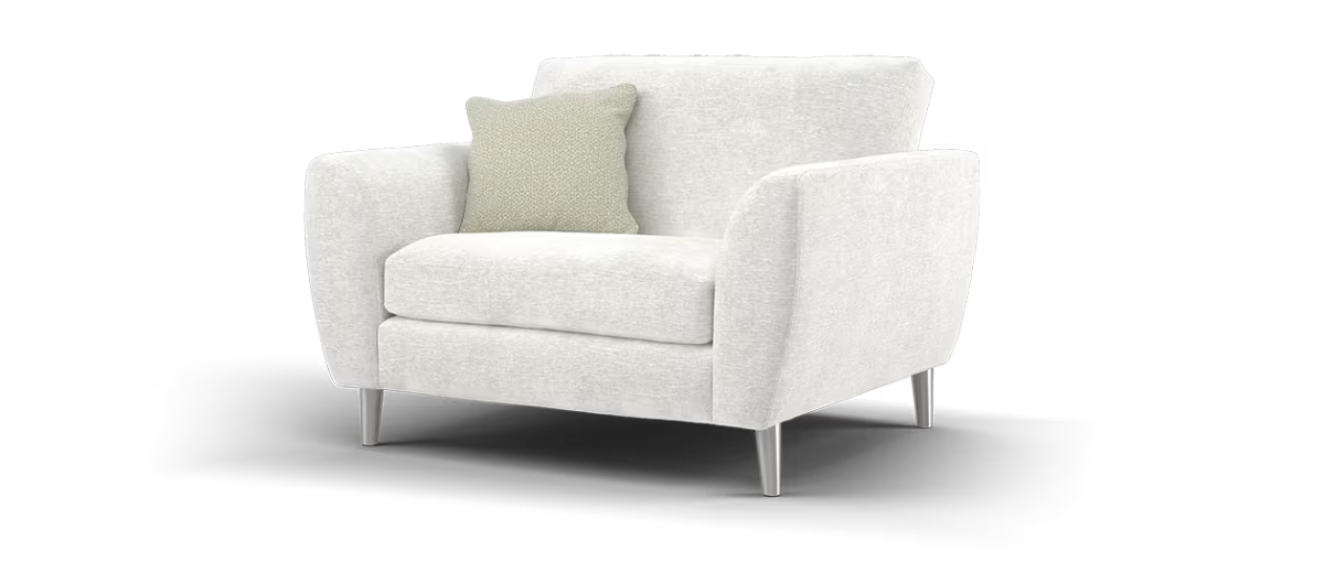 Sofology Hackney Fabric Loveseat Sprung Seats in Linen Look Chenille Mist Mix