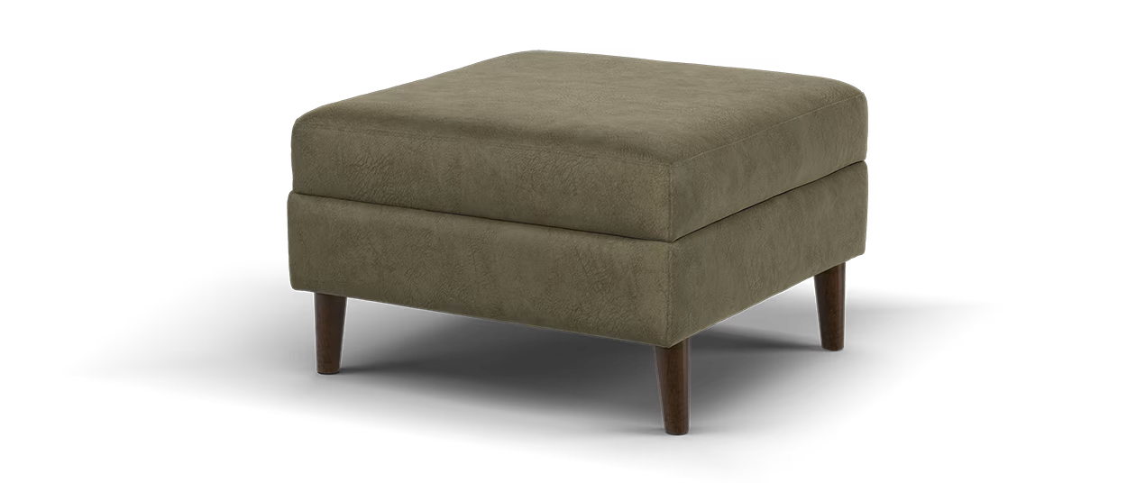 Sofology Hackney Fabric Memory Foam Footstool in Lifestyle Dapple Olive Green