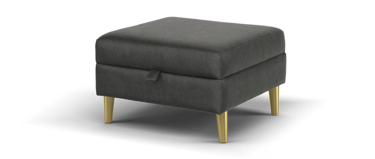 Sofology Hackney Fabric Storage Memory Foam Footstool in Lifestyle Dapple Anthracite
