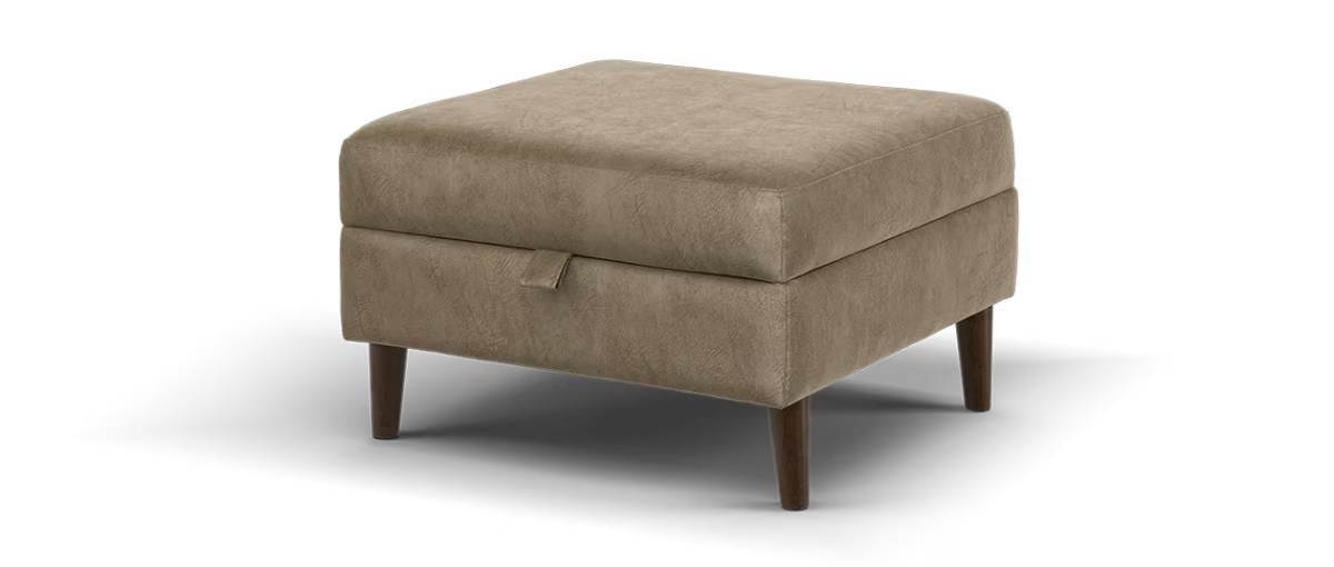 Sofology Hackney Fabric Storage Memory Foam Footstool in Lifestyle Dapple Fabric Stone