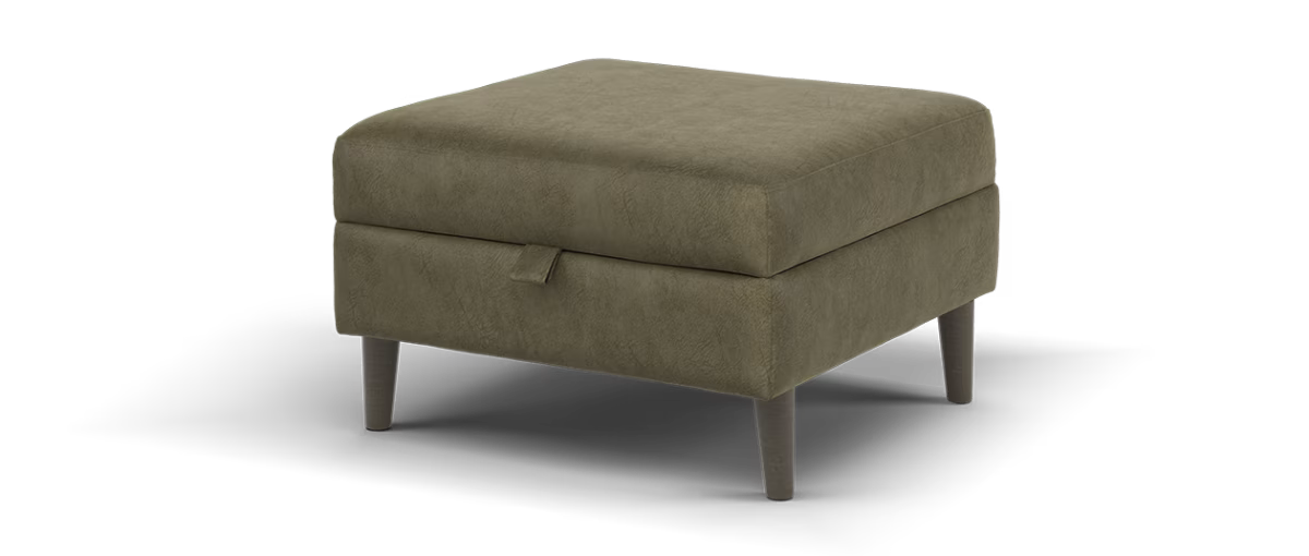 Sofology The Hackney Fabric Storage Memory Foam Footstool in Lifestyle Dapple Olive Green