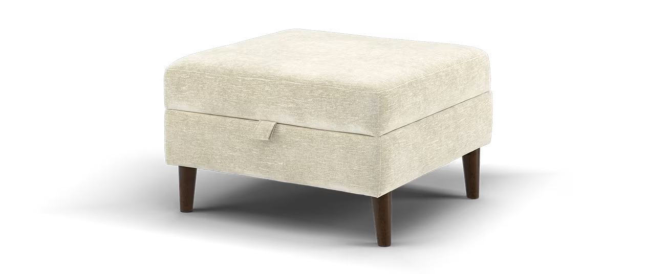 Sofology The Hackney Storage Footstool	in Linen Look Chenille Natural All Over