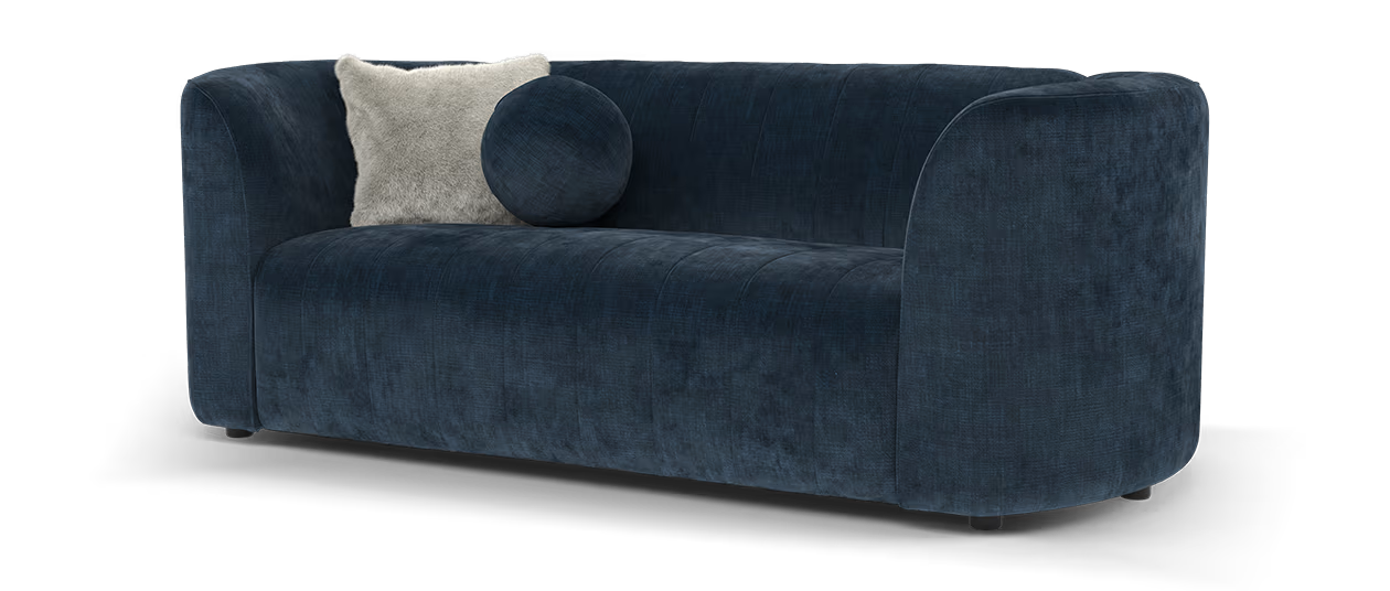 Sofology Fitzrovia Fabric 2 Seater in Luxury Chenille Navy Mix Without Trim
