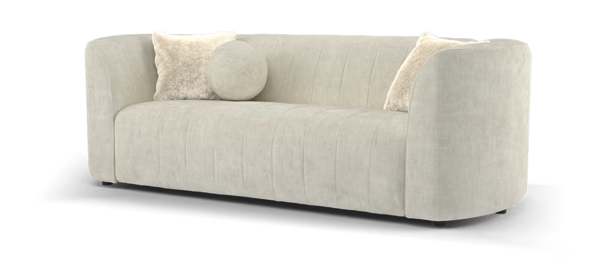 Sofology Fitzrovia Fabric 3 Seater in Luxury Chenille Mist Mix Without Trim