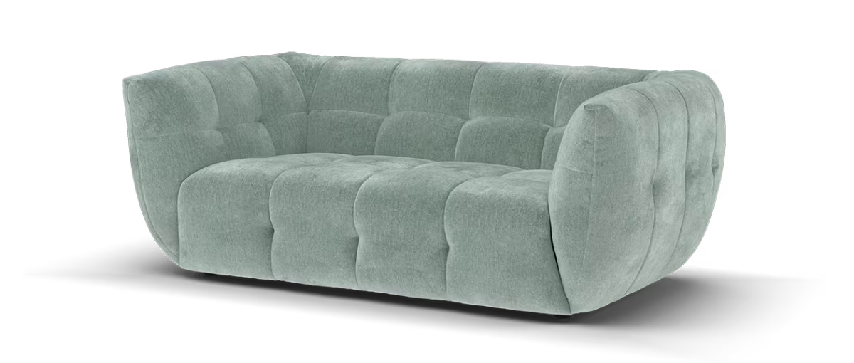 Sofology Lunar Fabric 2 Seater in Textured Chenille Seafoam