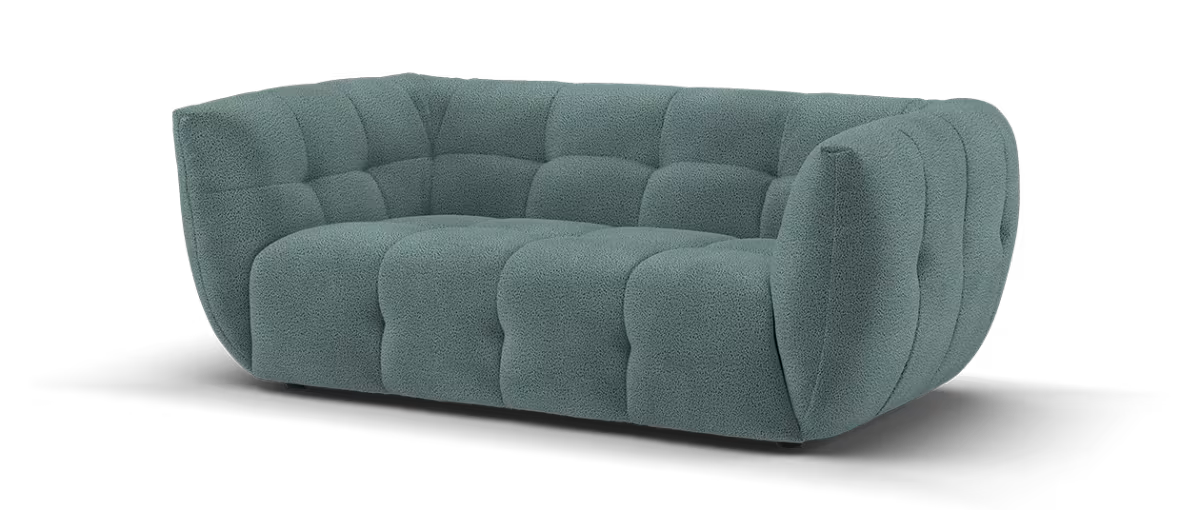 Sofology The Lunar Fabric 2 Seater in Woven Boucle Ocean