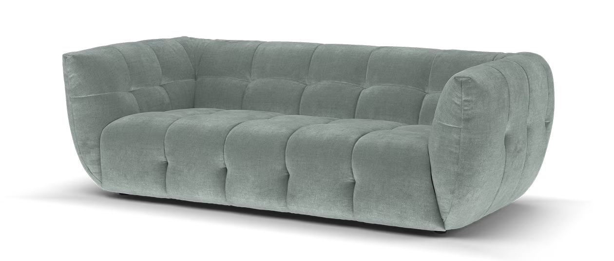 Sofology The Lunar 3 Seater Fabric Sofa in Chenille Charcoal