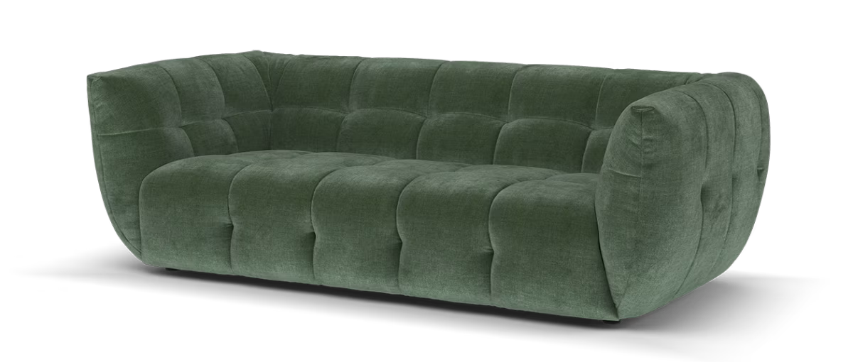 Sofology Lunar Fabric 3 Seater in Textured Chenille Pine