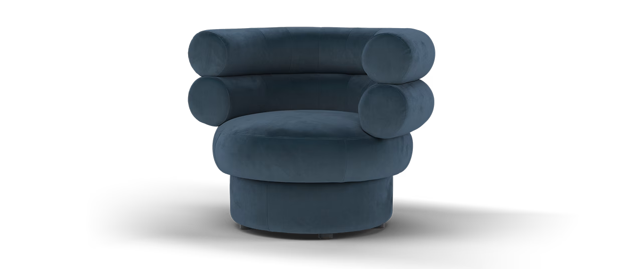 Sofology The Fitzrovia Fabric Accent Chair in Matt Velvet Navy Without Trim