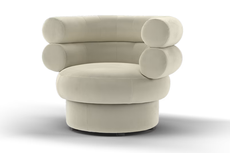 Sofology The Fitzrovia Fabric Accent Swivel Chair in Matt Velvet Stone Without Trim