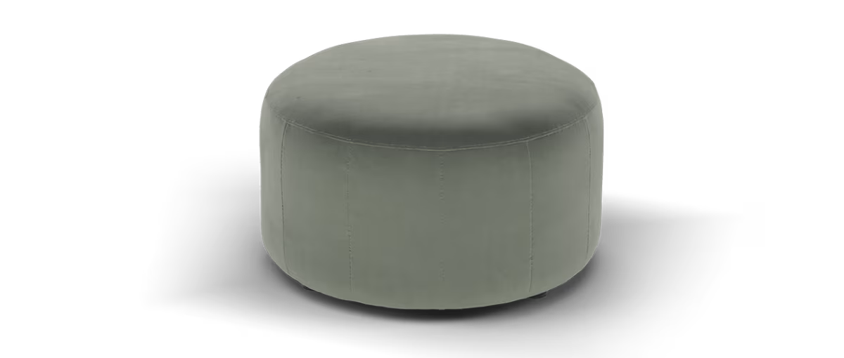 Sofology Fitzrovia Fabric Designer Footstool in Matt Velvet Slate Without Trim