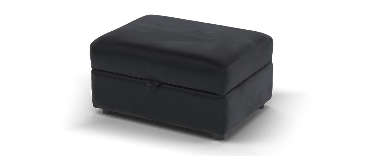 Sofology Fitzrovia Fabric Storage Footstool in Matt Velvet Black