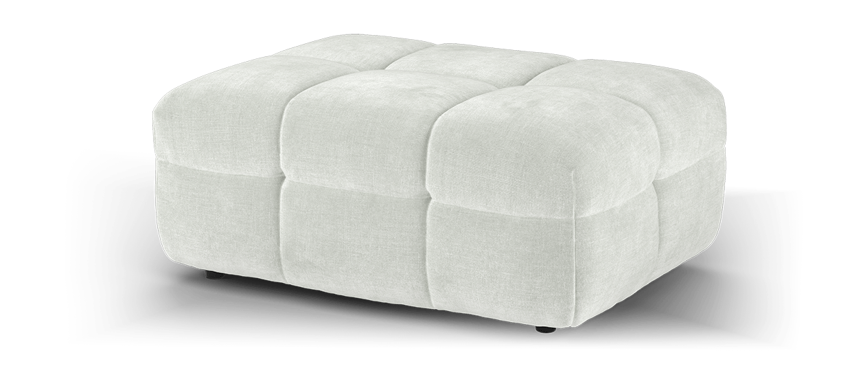 Sofology The Lunar Fabric Designer Footstool in Textured Chenille Stone