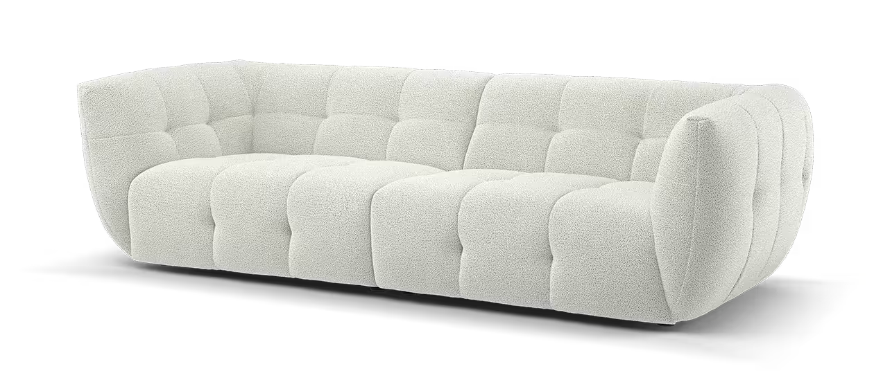 Sofology Lunar Fabric 4 Seater in Woven Boucle Moonstone