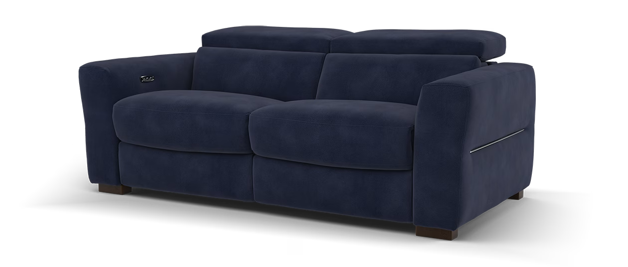 Sofology Metropolitan Fabric 3 Seater Power Recliner in Lifestyle Mottled Navy Blue