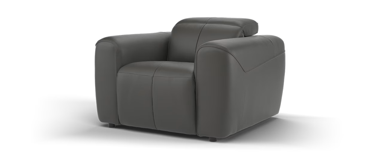 Sofology The Riviera Leather Chair in	Trusty Embossed Charcoal