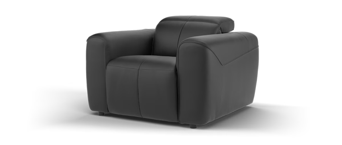 Sofology Riviera Leather Chair in Trusty Embossed Jet Black