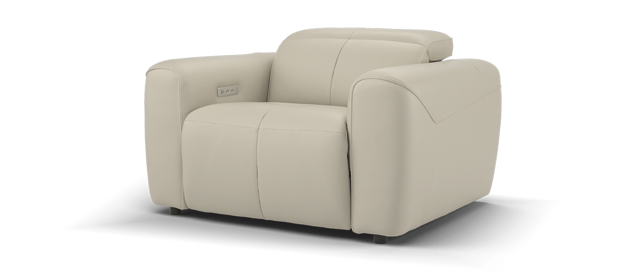 Sofology The Riviera Chair, Power Recliner, In Trusty Embossed Leather Stone