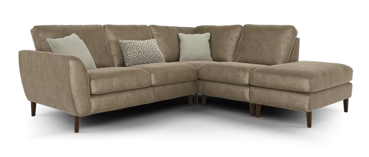 Sofology The Hackney 2 Corner 1 Chaise Sofa in Lifestyle Dapple Fabric Mocha Mix