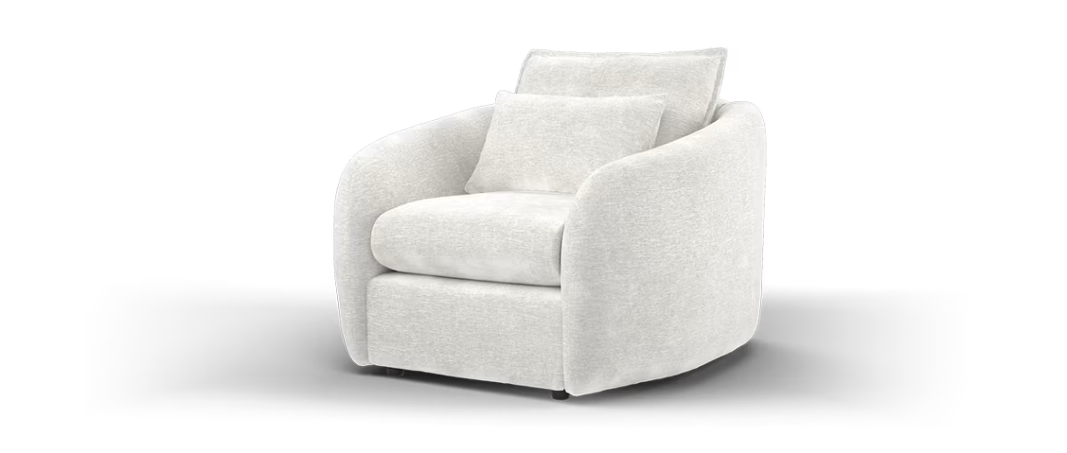 Sofology Portobello Fabric Chair Sprung Seat in Linen Look Chenille Mist