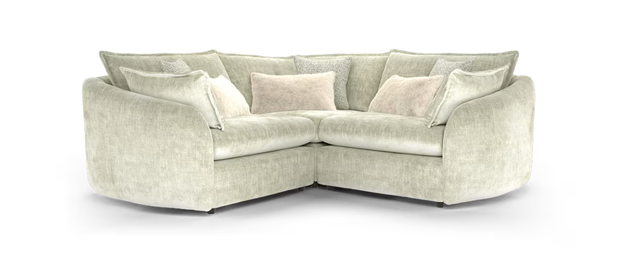 Sofology Portobello Fabric 1 Corner 1 Foam Seats in Luxury Chenille Linen Mix