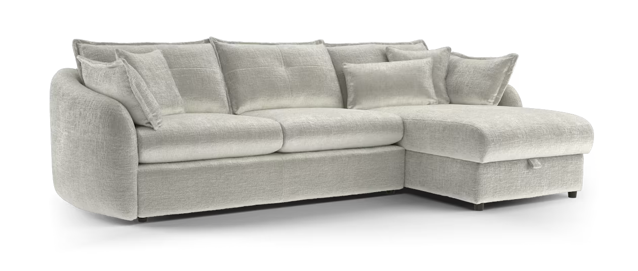 Sofology Portobello 3 Seater Chaise Storage in Luxury Chenille Silver