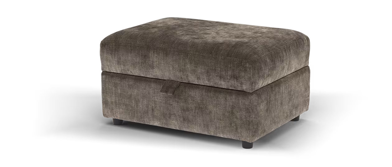 Sofology Portobello Fabric Storage Foam Footstool in Luxury Chenille Bark All Over